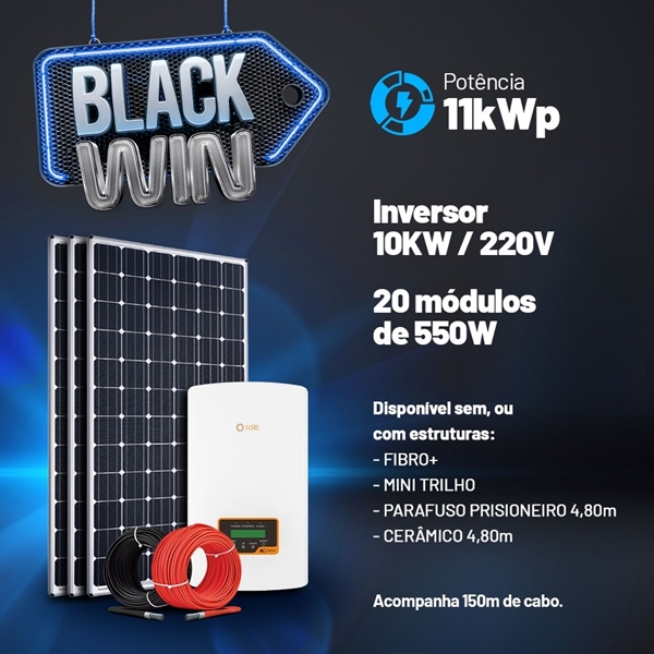 imagem de GERADOR BLACK FRIDAY 11 KWP - CHAPA METÁLICA (MINI TRILHO)