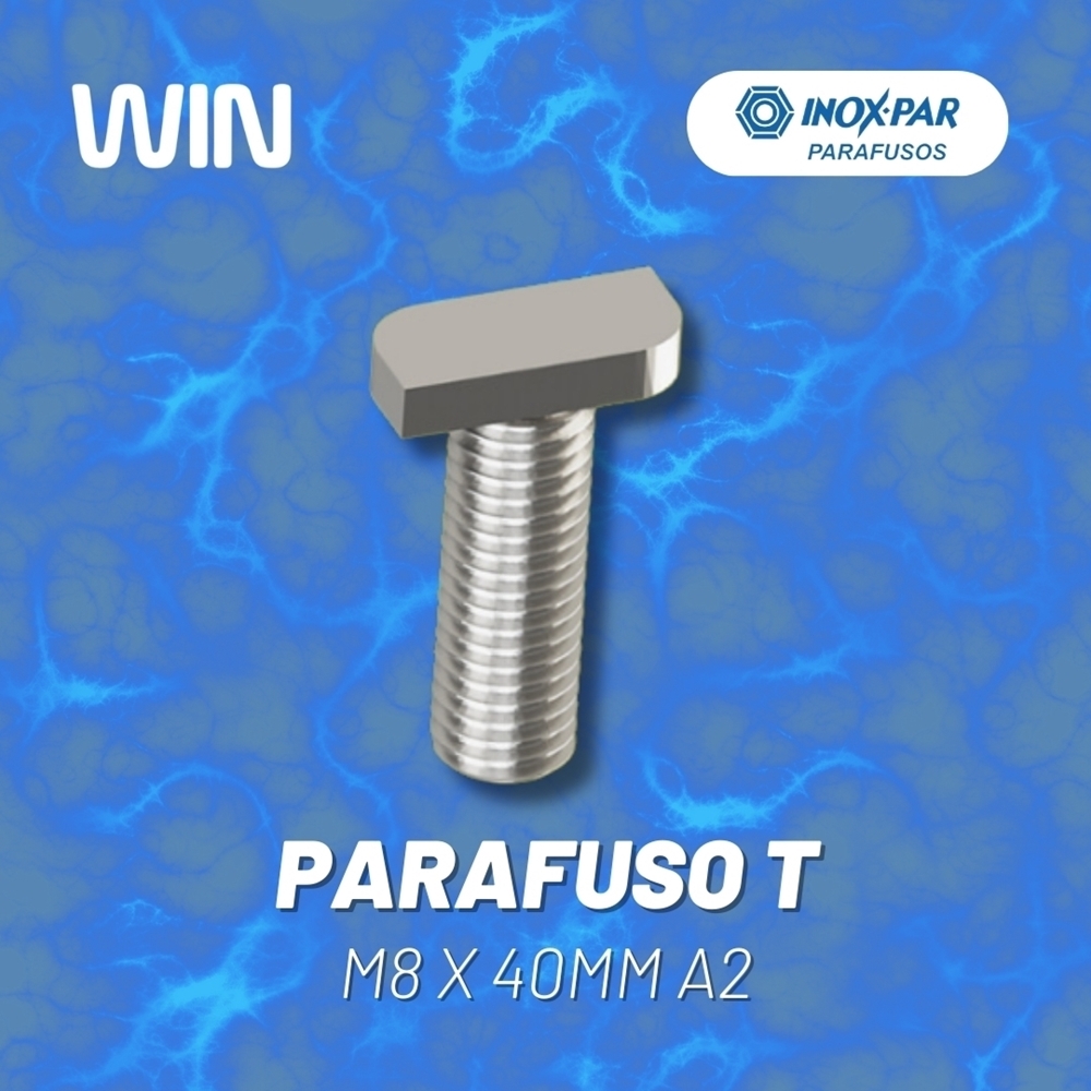 imagem de Parafuso T Cabeca Martelo M8 X40mm A2